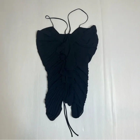 Robert Rodriguez Silk Black Ruffle Camisole Blouse - Picture 2 of 10